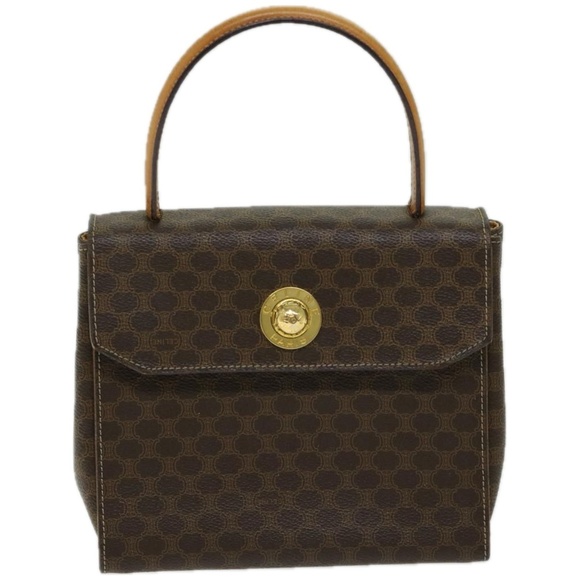 CELINE Macadam Canvas Hand Bag PVC 2way Brown Auth 66450 - Picture 13 of 16